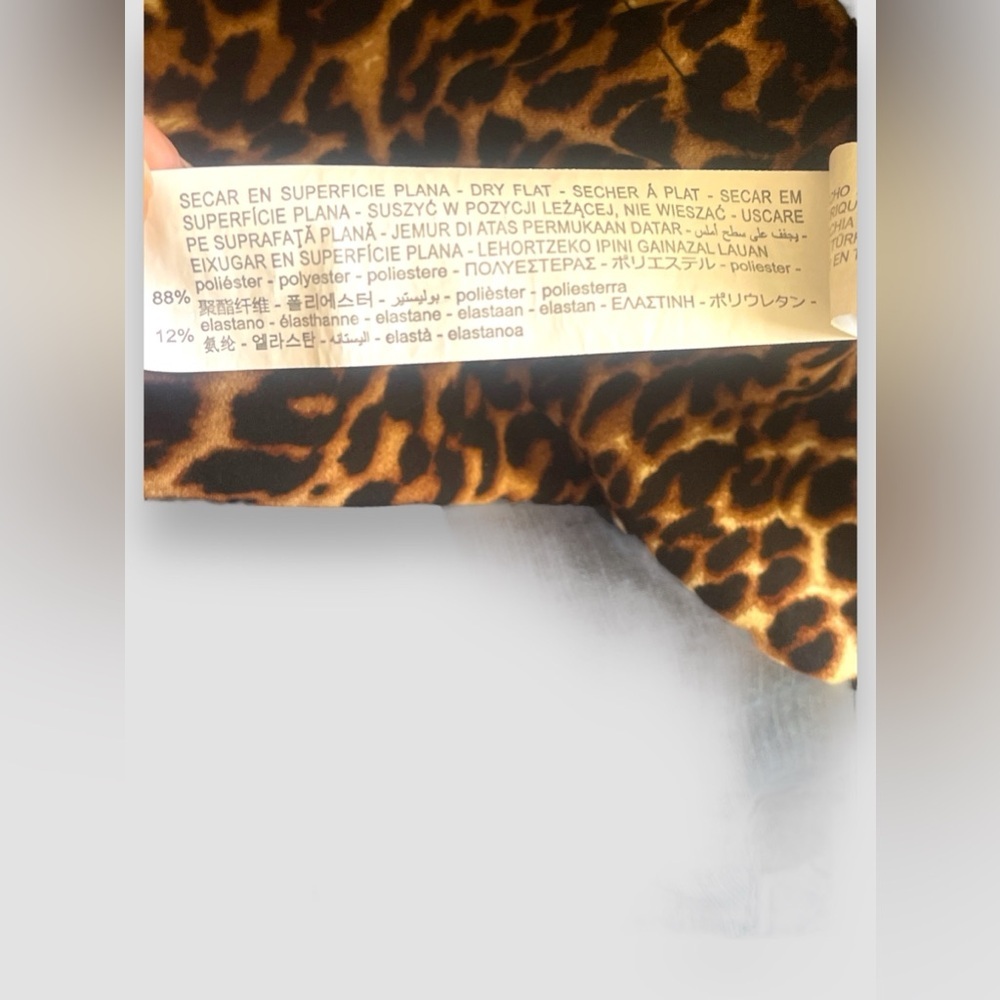 Zara Basic Black Leopard Print Color Block Lightw… - image 8